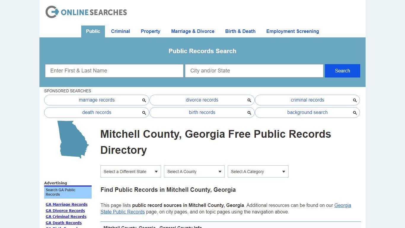 Mitchell County, Georgia Public Records Directory