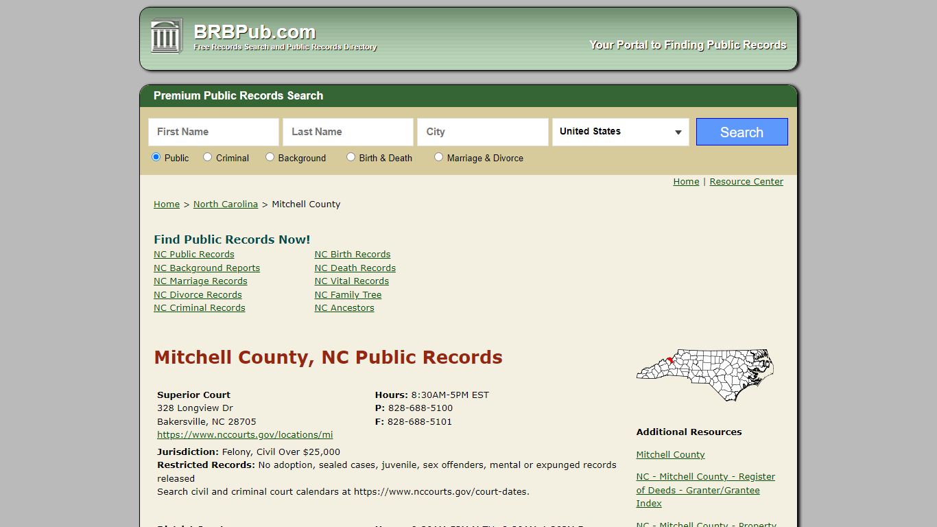Mitchell County Public Records | Search North Carolina ...